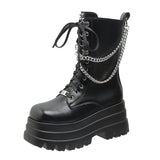 Martin Boots Women 2025 Autumn/Winter New Fashion Pine Paste Bottom Chain