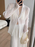 Folding Daily Commuter Shirt Women Folded Single-Caught Open Shirt 25 Summer New Air Conditioning