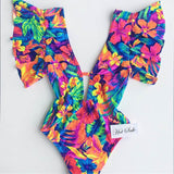 Off The Shoulder Ruffle One Piece Swimsuit 2021 New Swimwear Women Swimsuit Deep-V Bathing Suits Beach Wear Swim