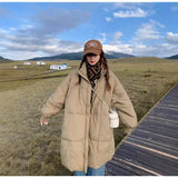 Cotton-Padded Jacket Coat Female Winter 2024 New Retro Versatile Long Plus Thick Cotton-Padded Clothes Loose Students Cotton Clothes-Outfit