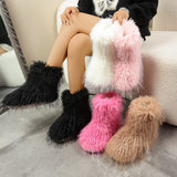 Hairy Boots Winter Warm Plus Velvet Boots Fashion Casual Snow Boots