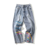 graffiti Vintage Jeans Women's loose couple pants 2022 street style Harajuku punk jeans women's street high waist