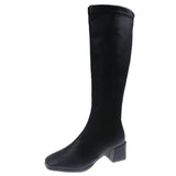 Zingj Knee Boots Female 2023 Autumn Winter New British Style Fashion Small Show Thin Tall Heel Knight Female Boots-Outfit