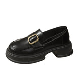 Zingj Sole Heighten Small Leather Shoes Women's Shoes Autumn 2023 New British Style Fashion Loafers Mixed With Mary Jane Single Shoes-Outfit