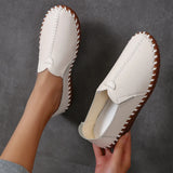 Fit Thick Sole Flats Korean Style Shoes For Women Cozy Leather Slip On Shoes Pregnant Woman Maternity Shoes Women's