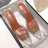 high-heel transparent sandals female 2021 new i wild fairy style stiletto princess crystal