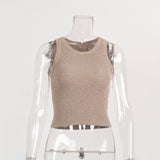 Vest Women 2025 Summer Solid Color Repair Thread Inside The Top Wearing Short Y2K