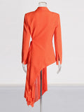 Personality Trend High-End Suit Suit 2025 New Splicing 100 Folds Irregular Hem With A Suit Jacket Woman