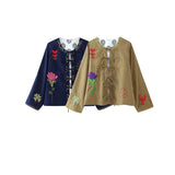 2025 New Women's Fashion Casual Versatile Lace-Up Embroidered Long Sleeve