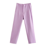 Workplace Women's Display High Waist Waist Suit Trousers 38 Color Reduced Age And Ankle