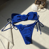 2024 New Solid Color Light Flower Braided Swimsuit