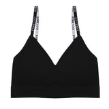 Women Seamless Gathering Bralette Push Up Bra Sexy Girls Letter Strap Bralette Wireless Brassiere Female Intimates