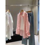 White Linen Shirt Women's Summer Thin Loose Temperament Old Money Cotton Linen Shirt Sunscreen