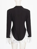 Sexy Jumpsuit 2025 New V Collar Lace Splicing High-End Suit Jumpsuit