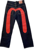 American High Street Fashion Big M Print Jeans Women Y2K Harajuku Casual Straight Baggy Jeans Punk Rock High Waisted Jeans 211-0-Outfit