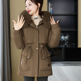 Pai To Overcome The Women's Winter 2024 New Velvet Thick Down Cotton Suit Large Pocket Loose Cotton-Padded Jacket Waist Coat-Outfit