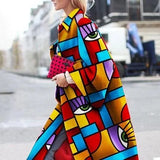 Long Flared Sleeves Printed Loose