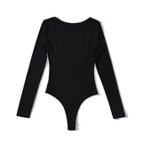 Zingj Trendy Women's Wear Small Sexual Sensation Big Bare Back Tight Bottomed Top Design Spicy Girl Style Long-Sleeved
