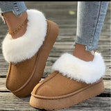 Slippers Women Wear Fur In One Package Snow Boots 2025 New One-Legged Warm Cotton