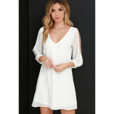 Beach Cami Summer Shirt Dress Women Casual Double V Neck Casual Shift Dresses Sexy Long Sleeve Vacation Midi