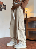 Men's Vintage Straight Leg Corduroy Cargo Pants- Outfit