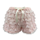 Women's Kawaii Y2K Summer Casual Shorts Ruffled Floral Lace Elastic Waist Short Pants for Beach Nightclub