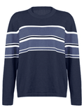 Patchwork Striped Knit Sweater- Outfit