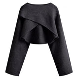 Dress 2025 New Sea-Going Cross-Sleeved Knitted Shawl Jacket Design Sweater
