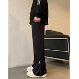 Trousers High Street Fashion Zip-Up Open-Pillary Micro-T-Swear Men's And Women Trend H-Hop Casual