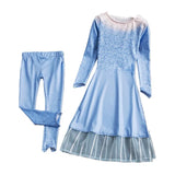 Girls Party Princess Dress Baby Girls Summer Elegant Long Sleeve Blue Dresses Birthday Party Fantasy Ball