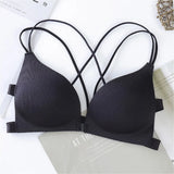 Back Beautify Ladies Front Closure Wire Free Fashion Bra Sexy Padded Lingerie Bralette Gather Push Up Seamless Bra