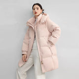 College Style Pink Big Brand Cotton-Padded Clothes Female Winter 2024 New Long High-End Super Good-Looking Thick Warm Coat-Outfit