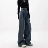 Stitch Details Patchwork High Waist JeansOutfit