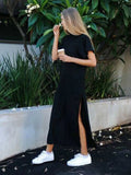 Maxi T Shirt Dress Women Summer Beach Sexy Party Bodycon Elegant Vintage Casual Cotton Black Long Dresses