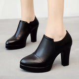 Mouth Single Shoes 2023 Autumn Korean Version Pointed Thick Heels For Ladies Waterproof Platform Size 40-43 Women's