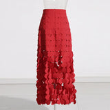 Temperament Elegant And Advanced Sense Of 2025 Summer New Irregular Elegant Tassel Pure Color Skirt Long