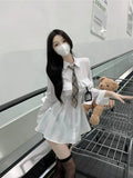 Dresses for Women White Hot Girl Empire Shirt Dress Womens Clothing Preppy Style Ankle-Length Solid Autumn/spring