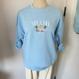 Blue Miami Florida Automobile Embroidered Sweatshirt- Outfit
