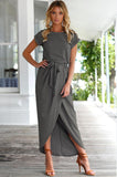 Sexy Women O-neck Short Sleeve Dresses Tunic Summer Beach Sun Casual Femme Vestidos Lady Clothing