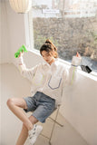 Designer Oversized Button Up Shirt Long Sleeve White Iridescent Strip Collared Loose Shirt Women Tops And Blouses