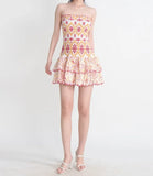 Embroidered Design Tube Ruched Mini Dress-Outfit