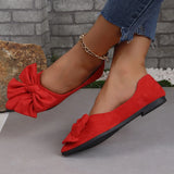 New Light Tip Tip Low-Top Single-Shoe Women Flat With Bow Velvet Foot Bean