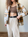 Vintage Pockets Oversized Plaid Shacket-Outfit