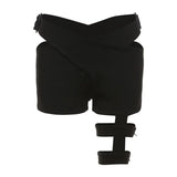 Zingj Summer New Women's Fashion Trend Ins Wind Pull Rope Leggings Tied Waist Slim Shorts-Outfit