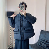 Mink Hair Short Style Down Jacket Female 2024 Winter Fashion Standing Collar Splicing Chinese Style Small Chinese Style White Duck Down Coat-Outfit