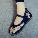 Zingj Shoe Box, Flat Shoes Handmade Stitching Injection Molding Soft Sole Wide Feet Fat Feet Mother Shoes Embroidered Cloth Shoes Women's