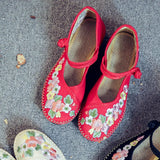 Zingj Shoe Box, Flat Shoes Handmade Stitching Injection Molding Soft Sole Wide Feet Fat Feet Mother Shoes Embroidered Cloth Shoes Women's