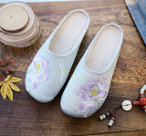 Zingj Single Slippers / Woolen Cotton Slippers Hanfu Shoes Women Embroidered Cloth Shoes Woolen Cotton