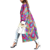 Extended Double Breasted Printed Loose Trench