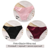 3PCS/Set Women's Panties Cotton Brazilian Underwear Women Sexy V Waist Women's Thong Female Underpants Intimate